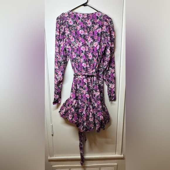 NWT Rotate Birger Christensen Nancy Purple Black Cherry Flower Floral Dress 10 - Picture 12 of 16